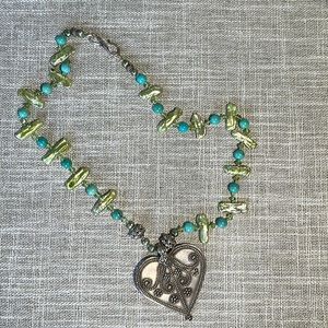 Sterling heart with pearls